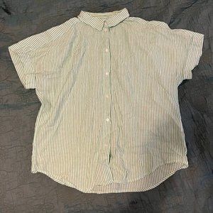 Green striped button down
